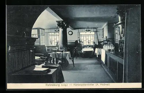 AK Ratzeburg, Gasthaus Hohenzollernkeller A. Heissner, Innenansicht