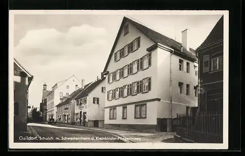 AK Gaildorf, Schulstrasse mit Schwesternheim der Kleinkinder-Pflegerinnen