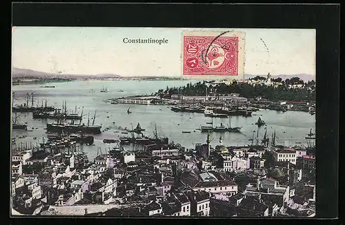AK Constantinople, Totalansicht aus der Vogelschau