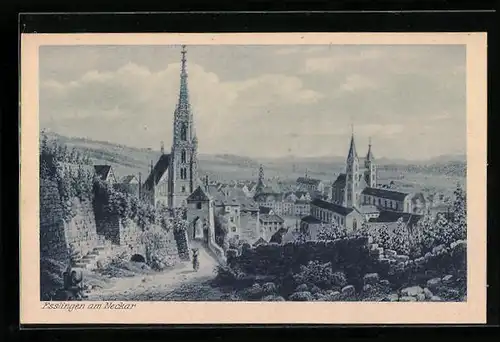 AK Esslingen am Neckar, Ortsansicht von 1860