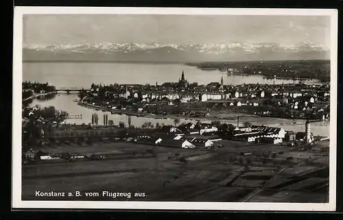 AK Konstanz a. B., Gesamtansicht vom Flugzeug aus