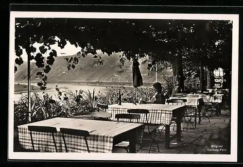 AK Beilstein a. d. Mosel, Terrasse der Altdeutschen Gaststätte