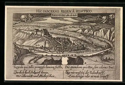 AK Ebernburg, Ansicht im 15.-16. Jahrhundert nach Merian
