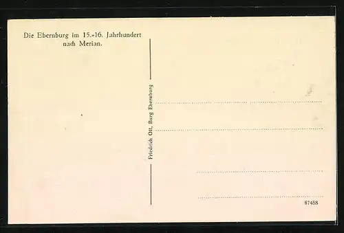 AK Ebernburg, Ansicht im 15.-16. Jahrhundert nach Merian