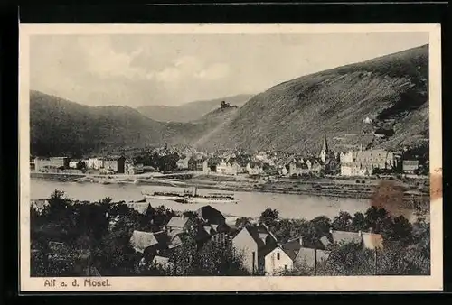 AK Alf a. d. Mosel, Gesamtansicht aus der Vogelschau