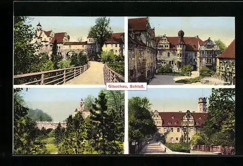 AK Glauchau, Vier Ansichten vom Schloss