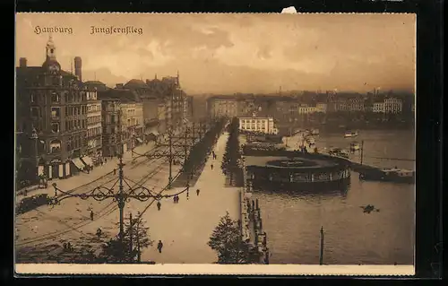 AK Hamburg-Neustadt, Jungfernstieg aus der Vogelschau