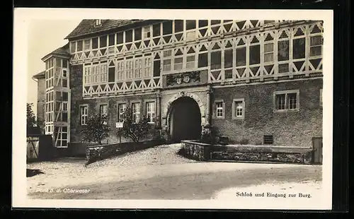 AK Polle a. d. Oberweser, Schloss und Eingang zur Burg