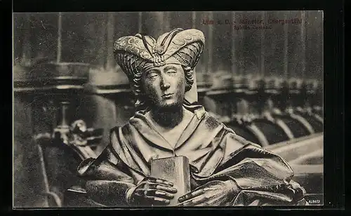 AK Ulm a. Donau, Münster-Chorgestühl, Sybille Cumane