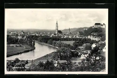 AK Landshut a. Isar, Totalansicht aus der Vogelschau