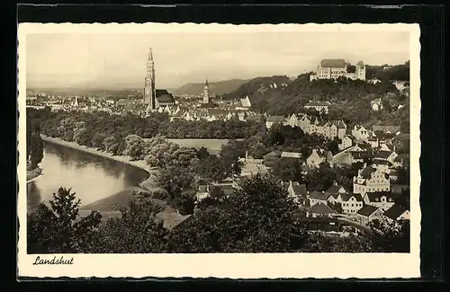 AK Landshut a. Isar, Totalansicht aus der Vogelschau