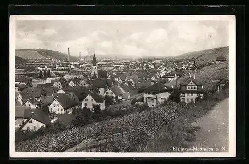 AK Esslingen-Mettingen a. N., Gesamtansicht aus der Vogelschau