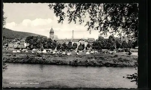 AK Hann. Münden, Blick zum Zeltplatz