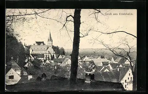 AK Erolzheim, Ortsansicht aus der Vogelschau