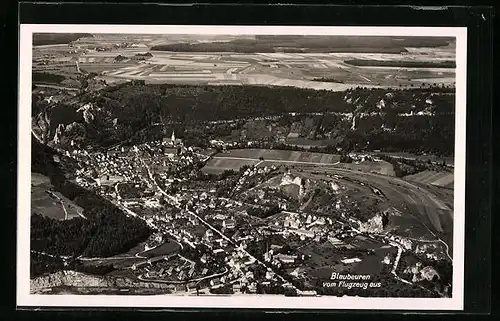 AK Blaubeuren, Totalansicht vom Flugzeug aus