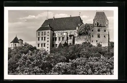 AK Landshut a. d. Isar, Burg Trausnitz von Westen