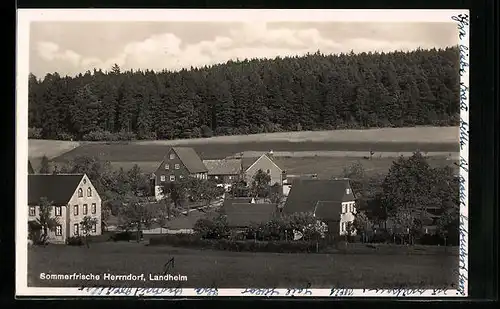 AK Herrndorf, Teilansicht mit Landheim