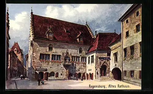 Künstler-AK Regensburg, Altes Rathaus