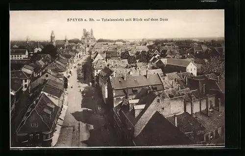 AK Speyer a. Rh., Totalansicht mit Blick auf dem Dom