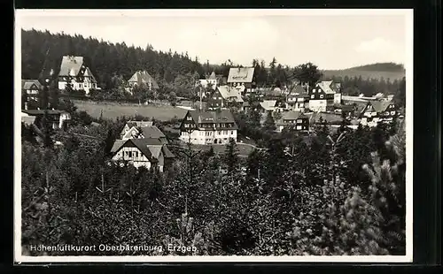 AK Oberbärenburg i. Erzgeb., Ortsansicht aus der Vogelschau