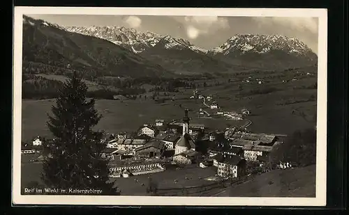 AK Reit im Winkl, Totalansicht mit Kaisergebirge