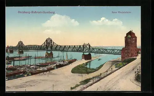 AK Duisburg-Ruhrort-Homberg, Neue Rheinbrücke