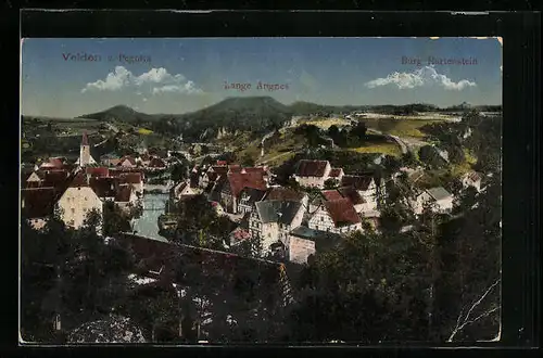 AK Velden a. Pegnitz, Ortsansicht mit Burg Hartenstein und Lange Agnes