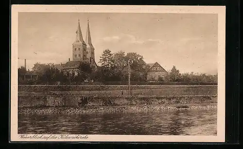 AK Höxter a. d. Weser, Weserblick auf die Kilianikirche
