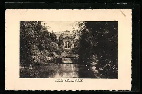 AK Benrath a. Rh., Blick zum Schloss