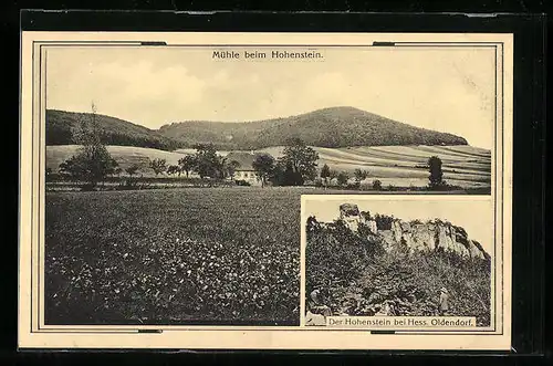 AK Hess. Oldendorf, Der Hohenstein, Mühle beim Hohenstein