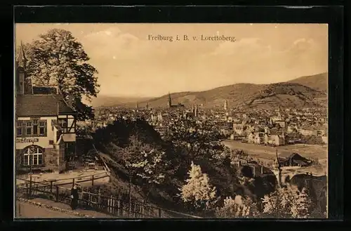 AK Freiburg i. B., Gesamtansicht vom Lorettoberg