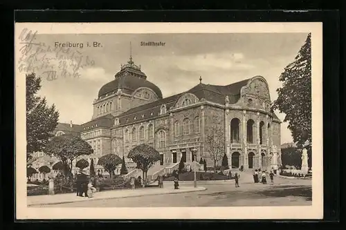 AK Freiburg i. Br., Stadttheater