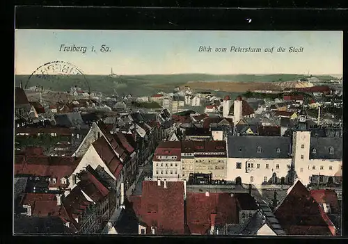 AK Freiberg i. Sa., Blick vom Petersturm auf die Stadt