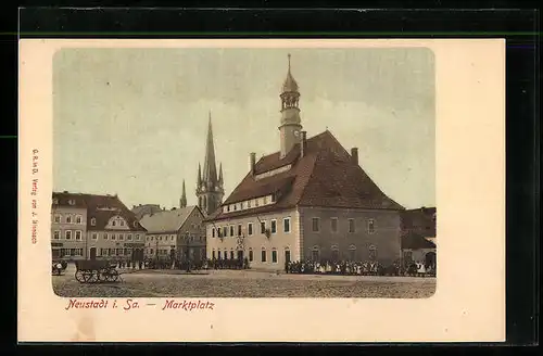 AK Neustadt i. Sa., Marktplatz