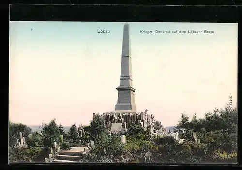 AK Löbau, Krieger-Denkmal auf dem Löbauer Berge