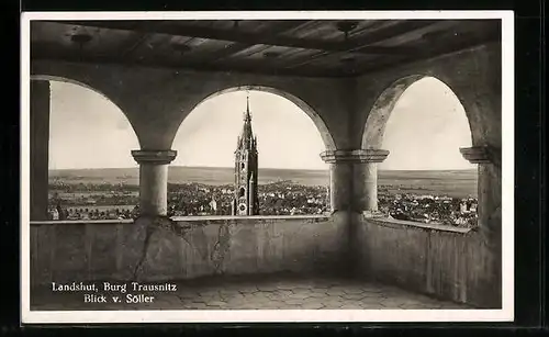 AK Landshut, Burg Trausnitz-Blick vom Söller