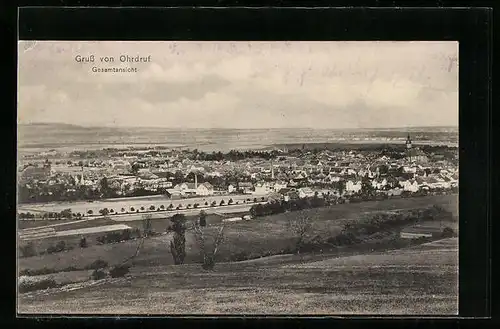 AK Ohrdruf, Gesamtansicht aus der Vogelschau