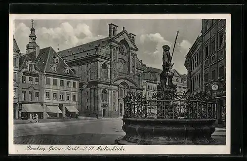AK Bamberg, Grüner Markt mit St. Martinskirche