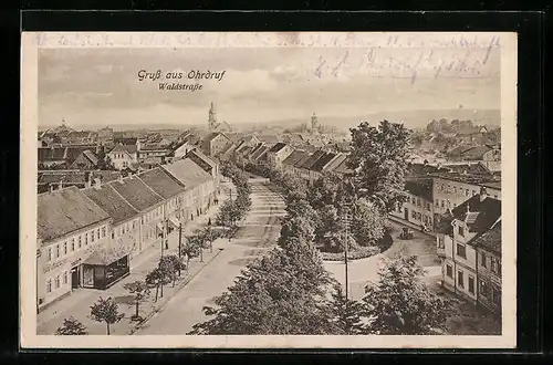 AK Ohrdruf i. Thür., Waldstrasse aus der Vogelschau