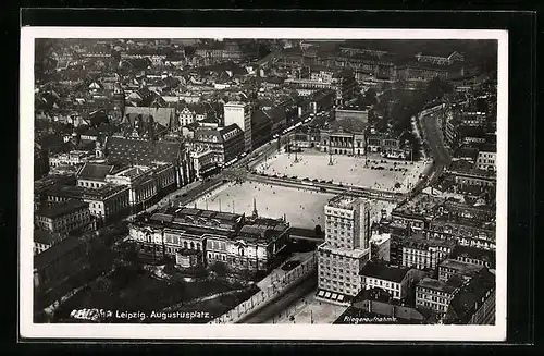 AK Leipzig, Augustusplatz vom Flugzeug aus