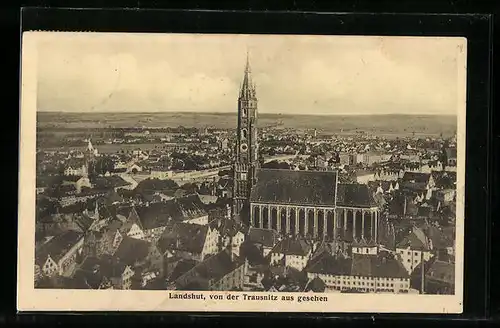 AK Landshut, Gesamtansicht von der Burg Trausnitz aus