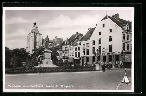 AK Maastricht, Boschstraat met Standbeeld Minckelers