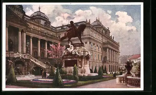 AK Budapest, Königl. Burg und Prinz Eugen-Monument