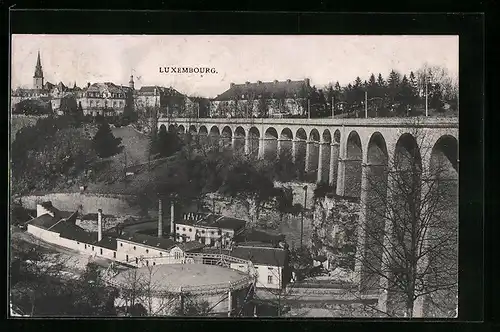 AK Luxembourg, Teilansicht mit Viadukt