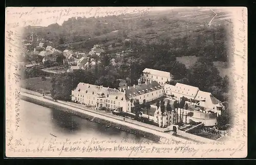 AK Waulsort, Les bords de la Meuse, Panorama du Village