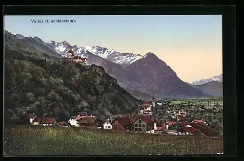 AK Vaduz, Totalansicht von einem Berg aus