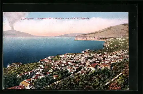 AK Sorrento, Panorama da S. Antonio con vista del Vesuvio