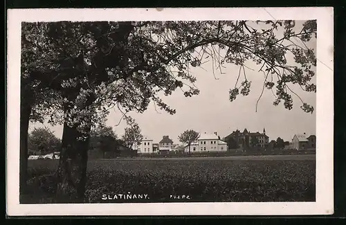 AK Slatinany, Ortsansicht aus der Ferne