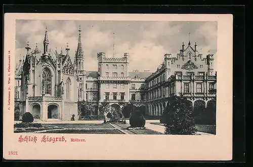 AK Eisgrub in Mähren, Blick zum Schloss