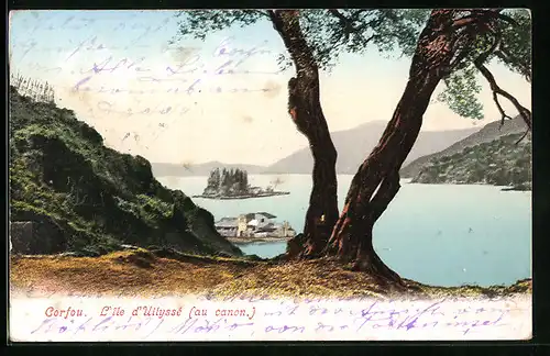 AK Corfou, L`Ile d`Ullyssè (au canon)